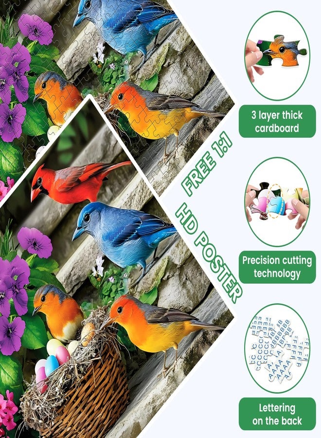 VOLUVOLU 300 Piece Puzzle for Adults, Colorful Birds Jigsaw Puzzle, Colorful Hummingbird Puzzles, Bird Lover Challenging Puzzles for Friends Family Activity Game Nights Gifts, 20.5x15 in - Image 4